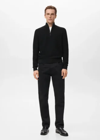 Pull en coton avec fermeture éclair au col