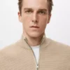 Pull en coton avec fermeture éclair au col Pull en coton avec fermeture éclair au col