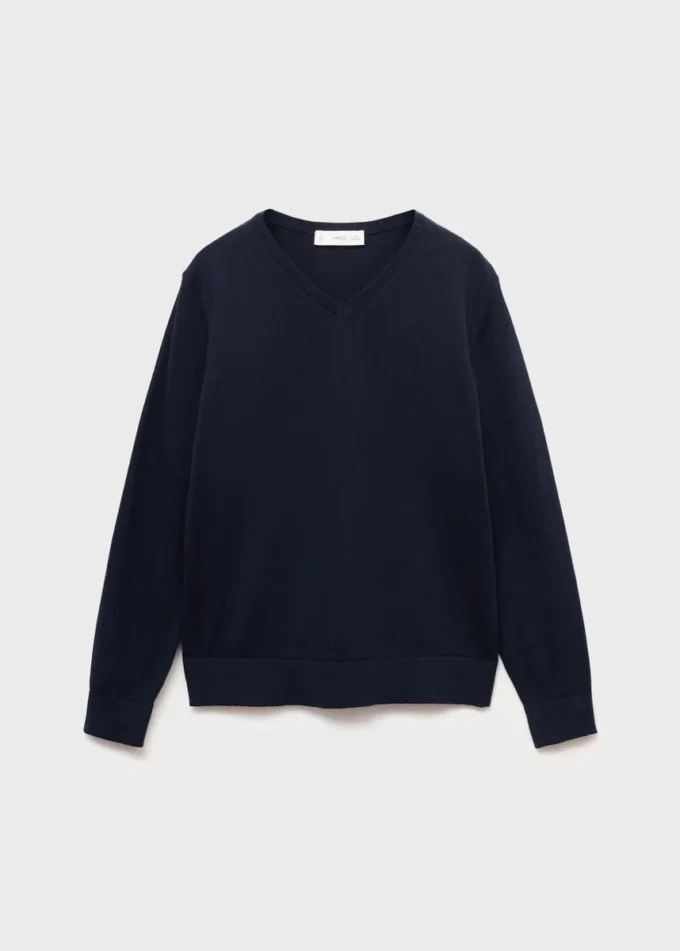Pull en coton à col en V Pull en coton à col en V