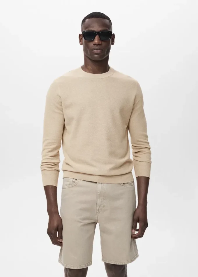 Pull en coton microstructuré Pull en coton microstructuré