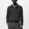 Pull en laine mélangée avec fermeture éclair