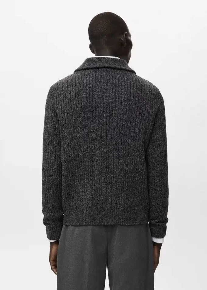 Pull en laine mélangée avec fermeture éclair