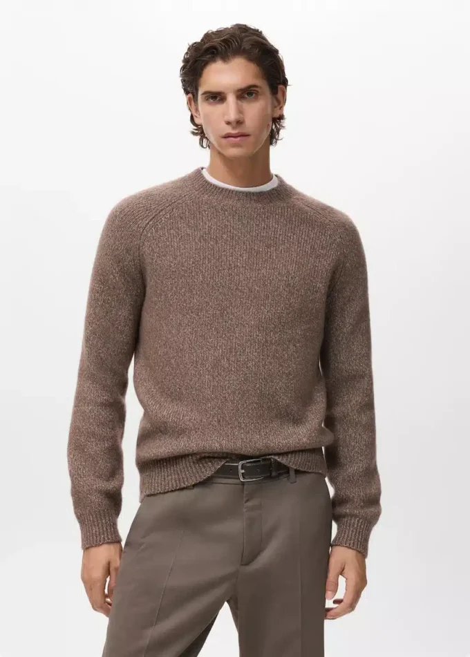 Pull en laine mélangée à mailles fines