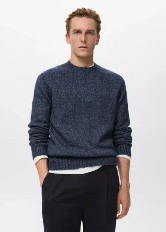 Pull en laine mélangée à mailles fines