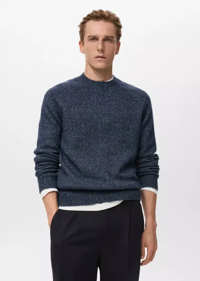 Pull en laine mélangée à mailles fines