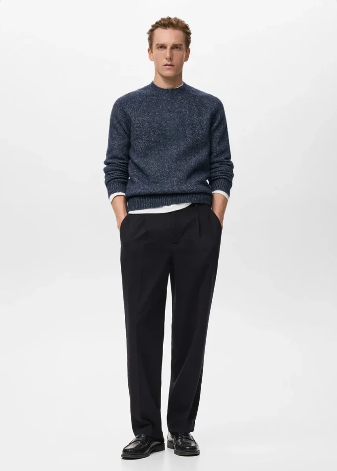 Pull en laine mélangée à mailles fines