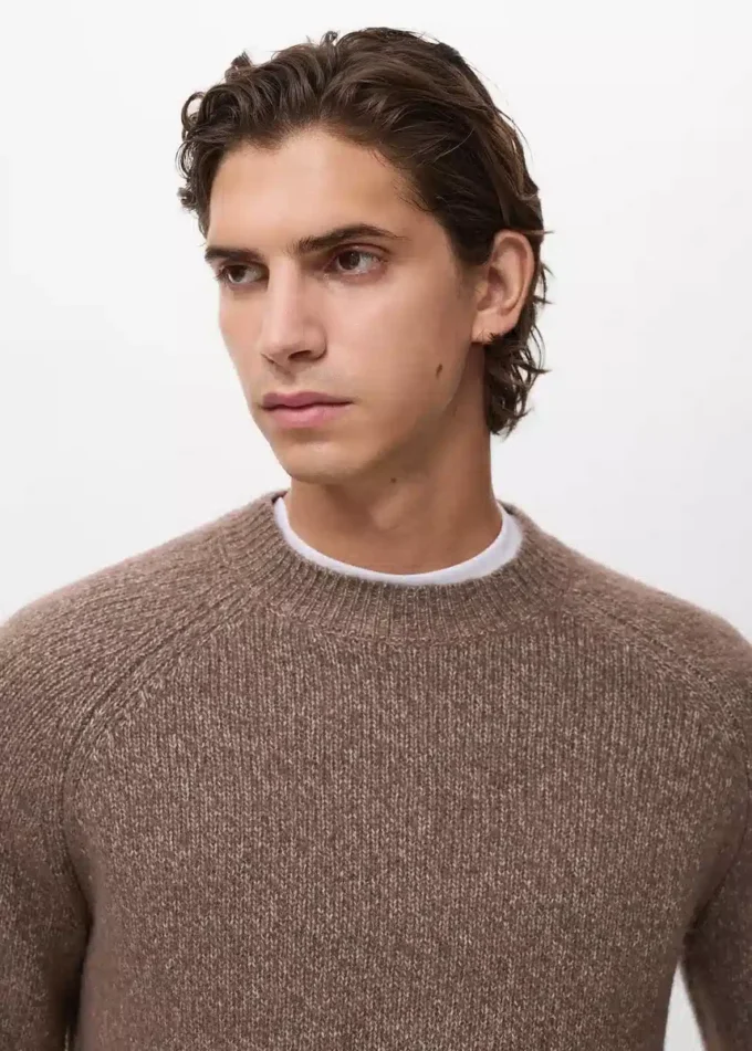 Pull en laine mélangée à mailles fines