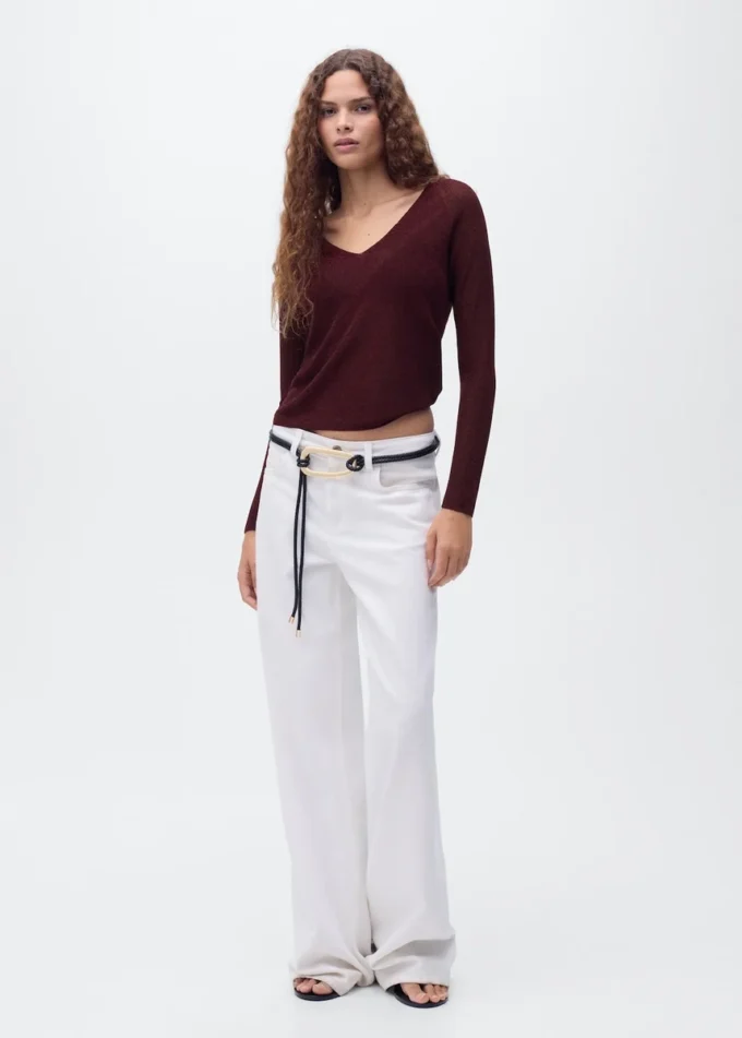 Pull en lurex à col en V