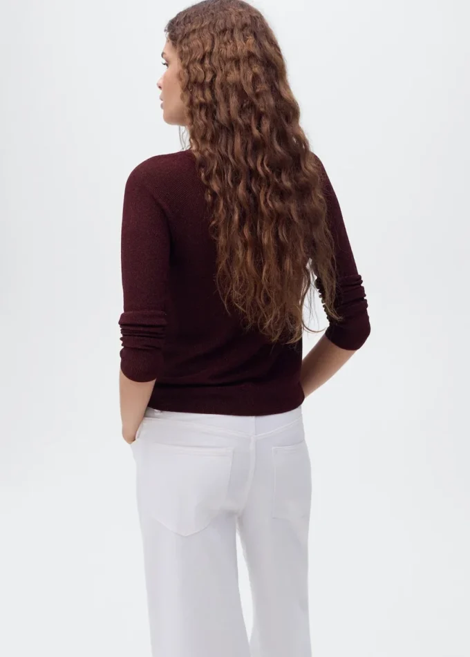 Pull en lurex à col en V