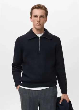 Pull en maille avec col zippé