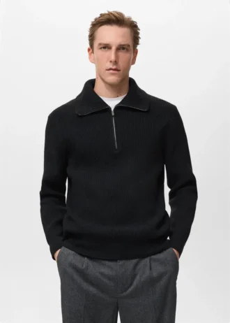 Pull en maille avec col zippé