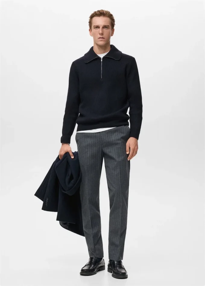 Pull en maille avec col zippé Pull en maille avec col zippé