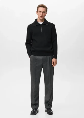 Pull en maille avec col zippé