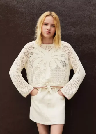 Pull en maille avec motif dentelle