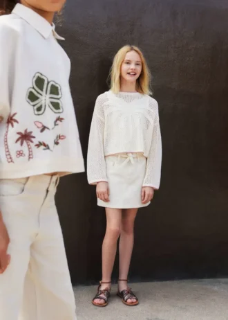 Pull en maille avec motif dentelle