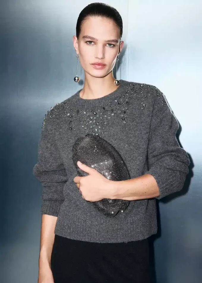Pull en maille avec paillettes