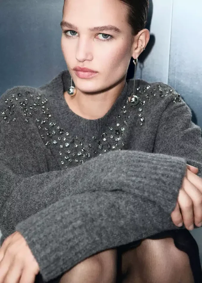 Pull en maille avec paillettes