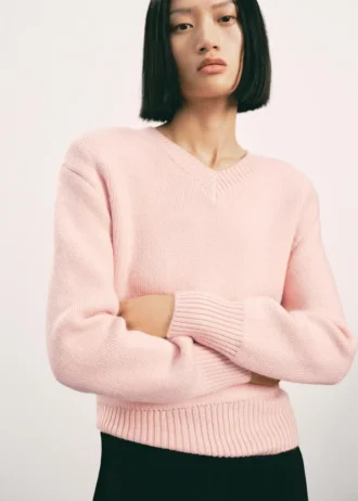Pull en maille à col en V