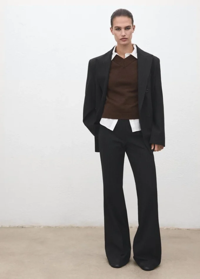 Pull en maille à col en V