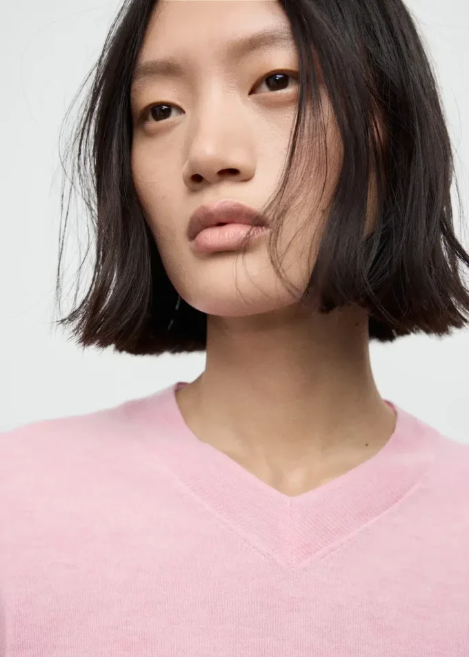 Pull en maille à col en V