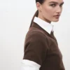 Pull en maille à col en V