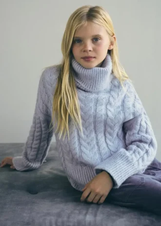 Pull en maille à col roulé