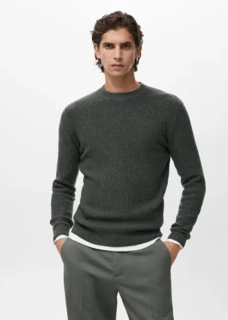 Pull en maille côtelée