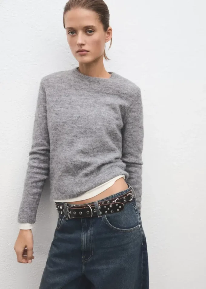 Pull en maille de laine mélangée
