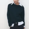 Pull en maille de laine mélangée