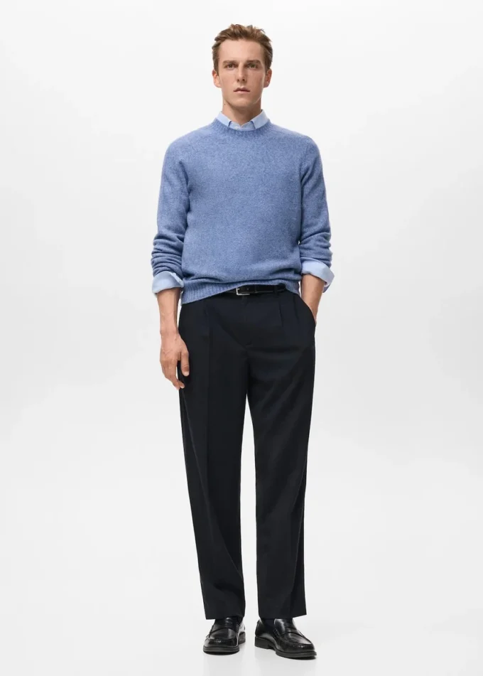 Pull en maille de laine mélangée