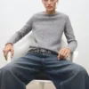 Pull en maille de laine mélangée