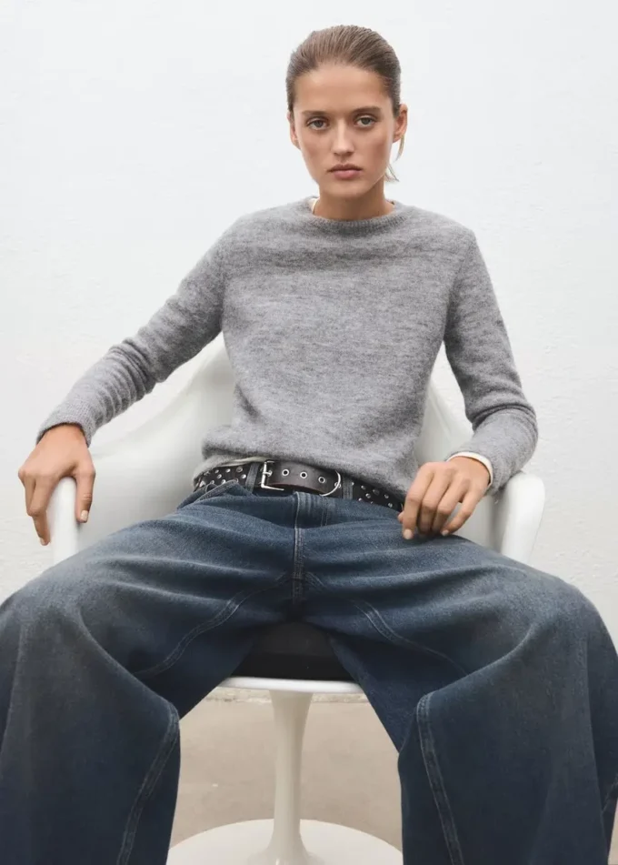 Pull en maille de laine mélangée