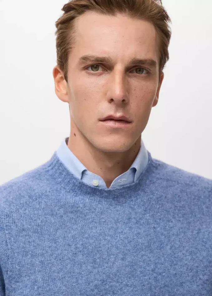 Pull en maille de laine mélangée