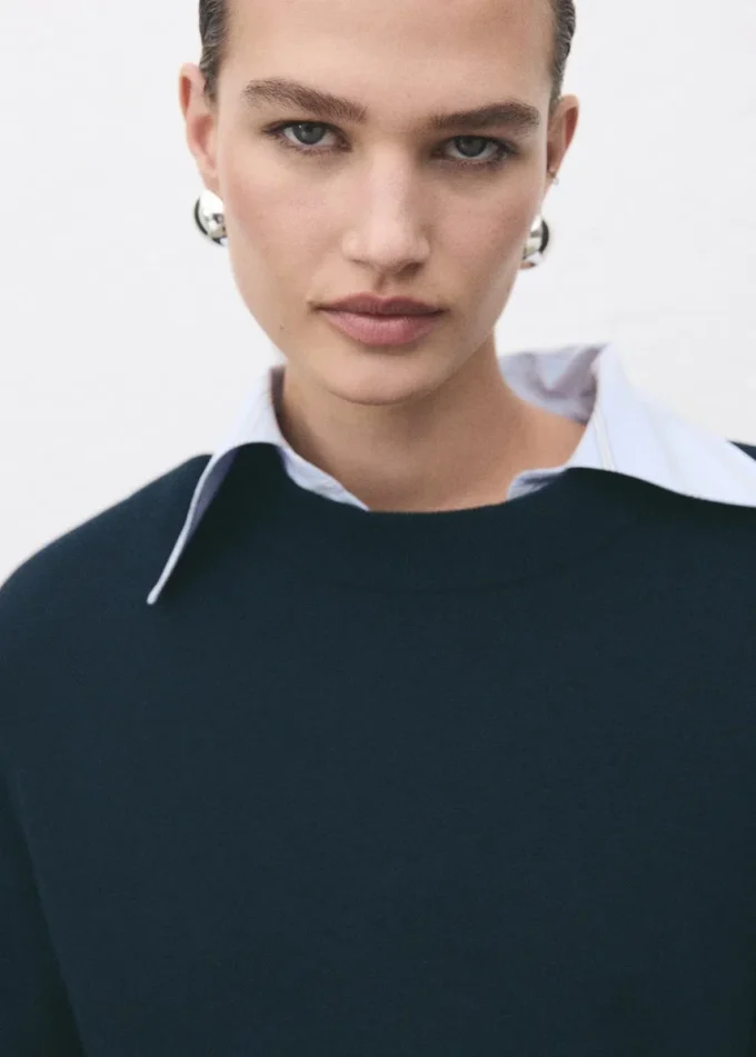 Pull en maille de laine mélangée