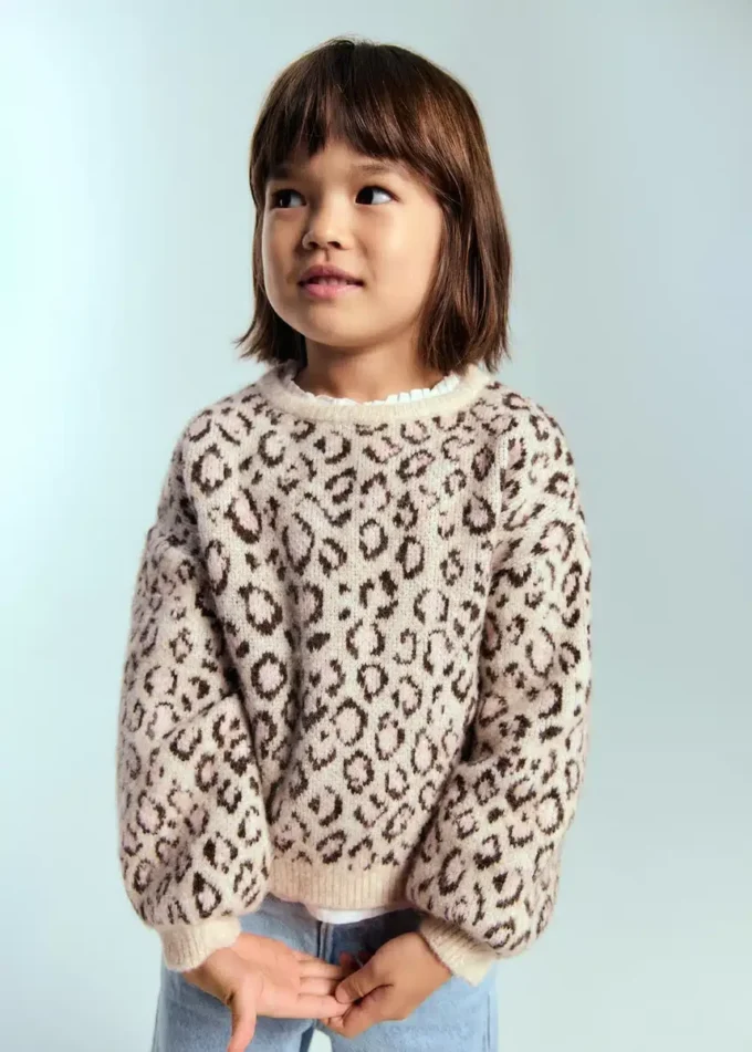 Pull en maille imprimé léopard