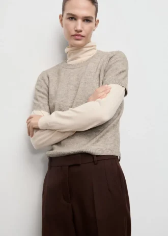 Pull en maille à manches courtes