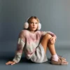 Pull en maille multicolore