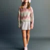 Pull en maille multicolore