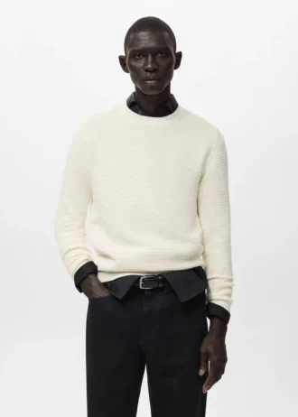 Pull en maille structurée 100 % coton