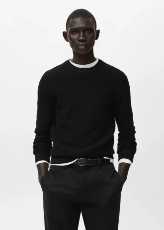 Pull en maille structurée 100 % coton