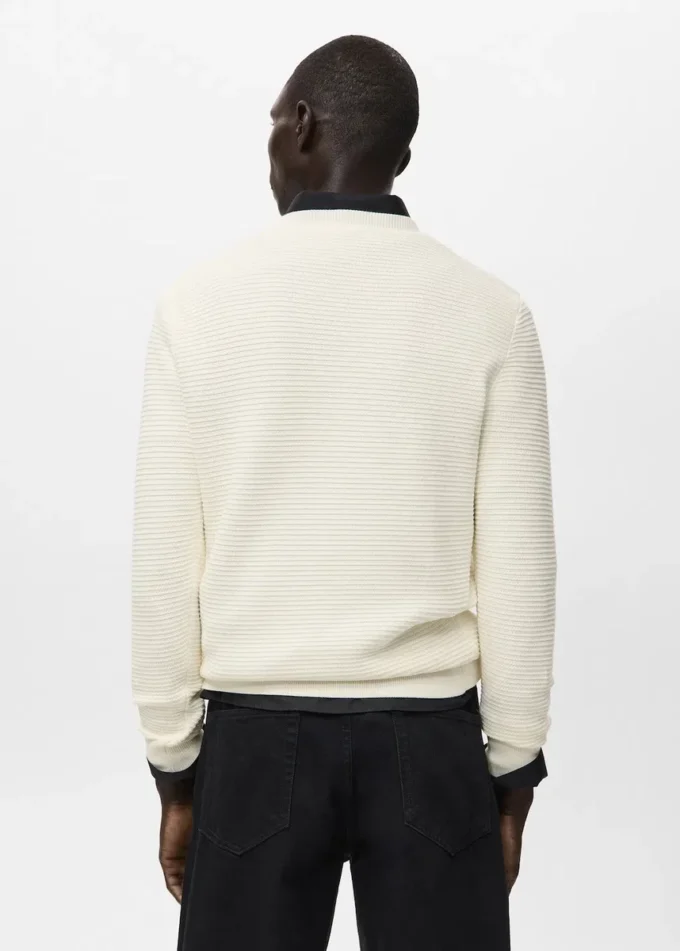 Pull en maille structurée 100 % coton Pull en maille structurée 100 % coton
