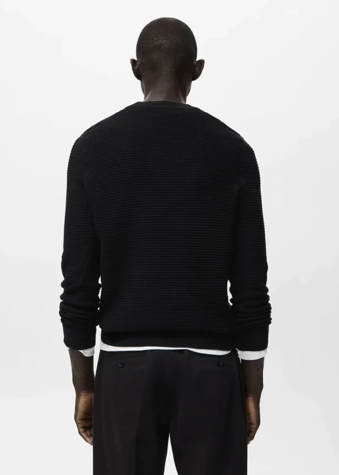 Pull en maille structurée 100 % coton Pull en maille structurée 100 % coton