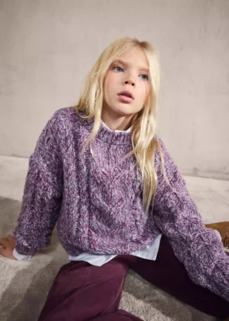 Pull en maille torsadée