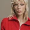 Pull en maille torsadée avec col zippé