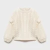 Pull en maille à volants