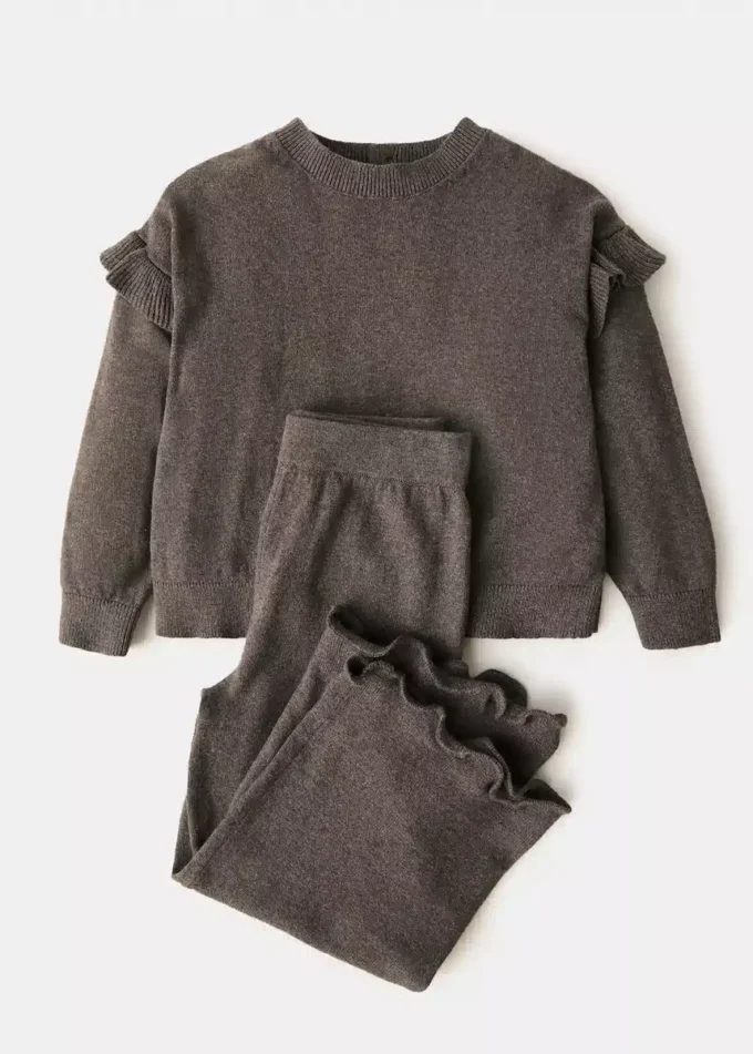 Pull en maille à volants