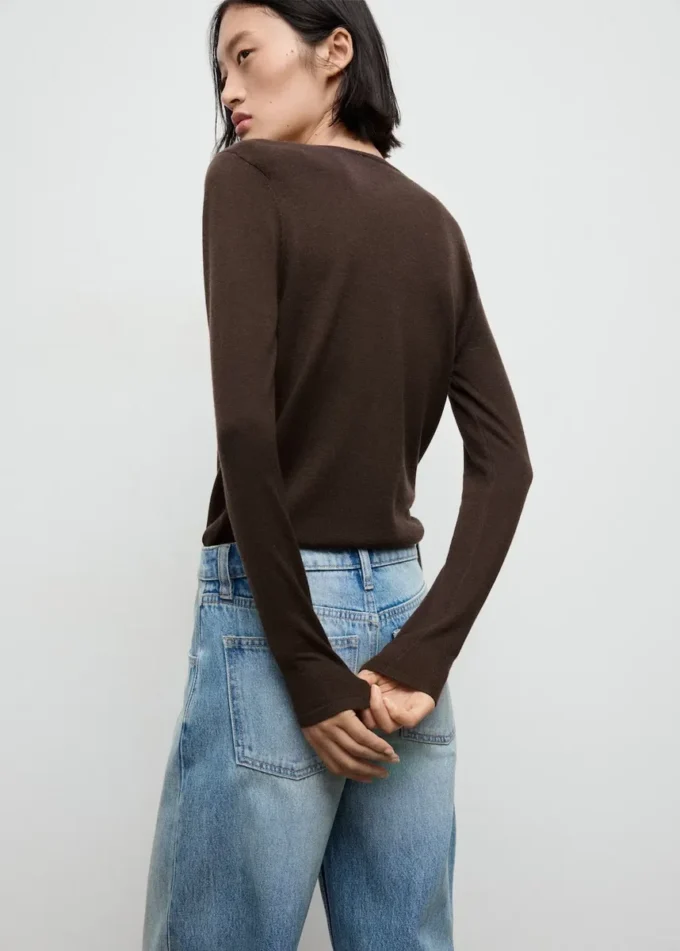 Pull à encolure drapée