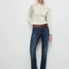 Pull floral en maille ajourée