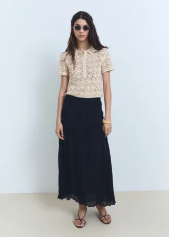 Pull à manches courtes en crochet