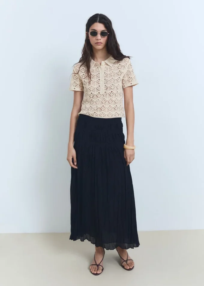 Pull à manches courtes en crochet